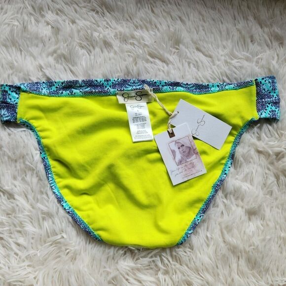 Jessica Simpson Bikini Bottom Size Large Green Blue Aqua Marine Swimwear - Picture 7 of 8